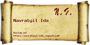 Navratyil Ida névjegykártya